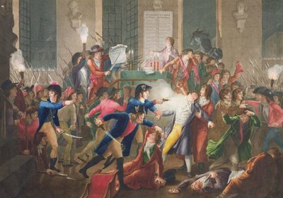 Robespierre letartóztatása 1794. július 27-én, miután Fulchran-Jean Harriet, c. 1796 alkotó: Jean Joseph Francois Tassaert