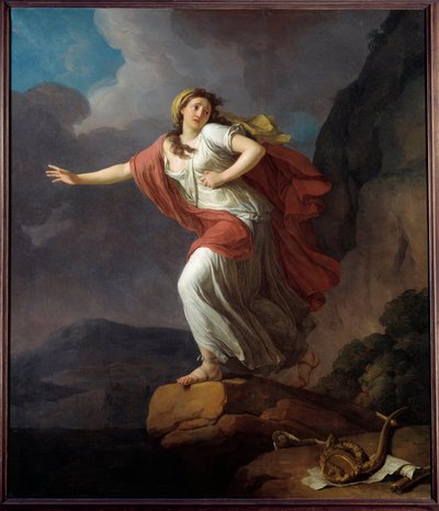 A görög költőnő, Sapho (Sappho) részt vesz a tengerben Joseph Taillasson (1745-1809) festménye 18. század V. 2,25x1,9 m Brest, Szépművészeti Múzeum alkotó: Jean Joseph Taillasson