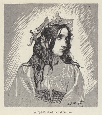 Ophelia (litho) alkotó: Jean Joseph Weerts