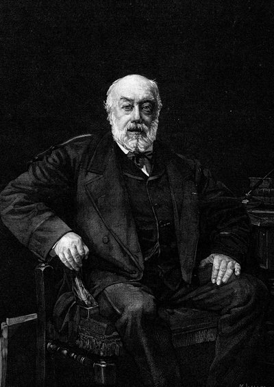 Gustave Nadaud (1820-1893) francia énekes portréja. Metszet Jean Joseph Weerts (1849-1927) festménye után. Az 1881. március 26-i „” The Illustrous World”” 1252. sz. alkotó: Jean Joseph Weerts