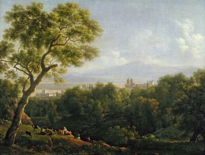 Frascati kilátása (olaj, vászon) alkotó: Jean Joseph Xavier Bidauld