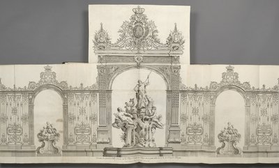 A nancyi Place Royale-on elhelyezett Grandes rácsok tervei 1755-ben S. M. le Roy de megrendelésére alkotó: Jean Lamour