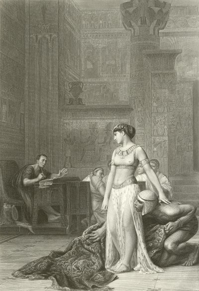 Kleopátra és Caesar (metszet) alkotó: Jean Leon (after) Gerome