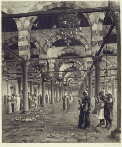 Nyilvános ima az Amron mecsetben, „Jean-Leon Gerome műveinek gyűjteménye 100 fotógravírban” alkotó: Jean Leon (after) Gerome