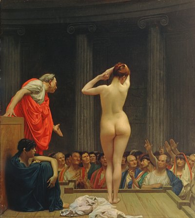 Egy római rabszolgapiac alkotó: Jean Leon Gerome