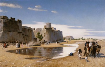 Arab karaván az erődített városon kívül, 1895 körül alkotó: Jean Leon Gerome