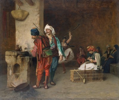 Cafe House, Cairo Casting Bullets, 1884 vagy korábban. alkotó: Jean Leon Gerome