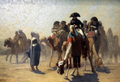 „Bonaparte tábornok katonai vezérkarával Egyiptomban”, 1863 alkotó: Jean Leon Gerome
