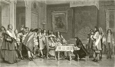 Moliere reggelinél XIV. Lajossal (mélynyomás) alkotó: Jean Leon Gerome