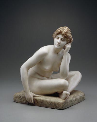 Ülő nő, 1890/95 körül (márvány eredeti viasszal és polikrómiával) alkotó: Jean Leon Gerome