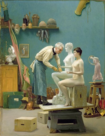 Márványban dolgozik, vagy a művész, aki Tanagrát farag alkotó: Jean Leon Gerome