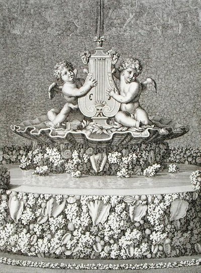 Két Cupido kezében egy líra, egy szökőkút Versailles-ban alkotó: Jean Lepautre