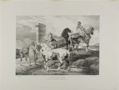 Horses Going to a Fair, plate 3 from Various Subjects Drawn from Life and on Stone (The English Suite) alkotó: Jean Louis André Théodore Géricault
