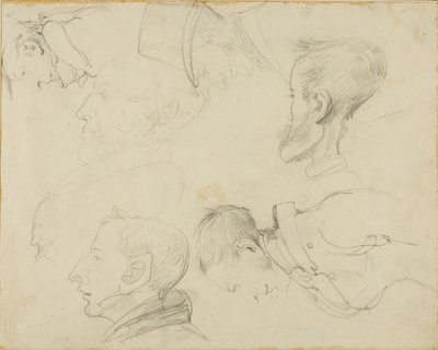 Hét karikatúra fejekről alkotó: Jean Louis André Théodore Géricault