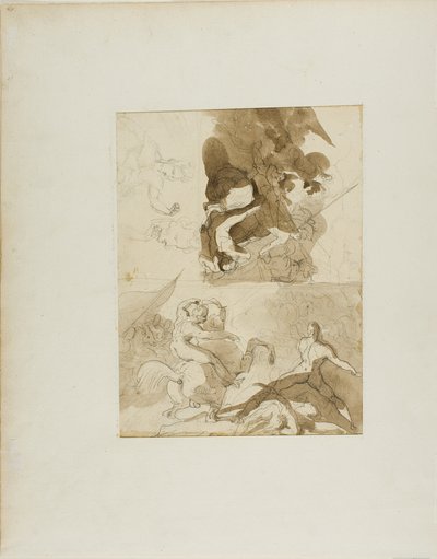 Vázlatok egy lovassági csatához alkotó: Jean Louis André Théodore Géricault