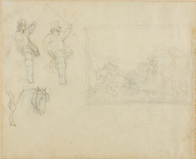 Vázlatok a Postillionokról és egy postakocsiról alkotó: Jean Louis André Théodore Géricault