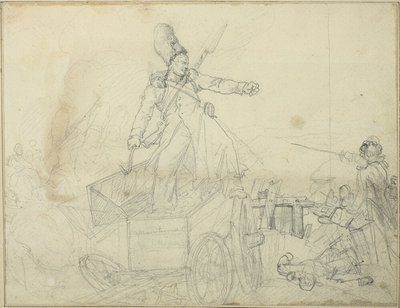 Tanulmány a tüzérségi keszonhoz alkotó: Jean Louis André Théodore Géricault