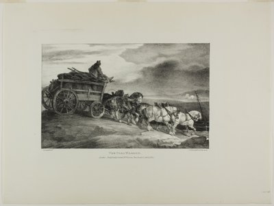 The Coal Wagon, 7. tábla a Various Subjects Drawn from Life and on Stone (The English Suite) című kötetből. alkotó: Jean Louis André Théodore Géricault