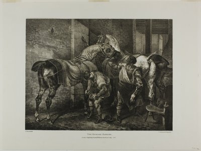 Az angol kovács, 10. lemez a különböző témákból, életből és kőből rajzolva (Az angol szvit) alkotó: Jean Louis André Théodore Géricault