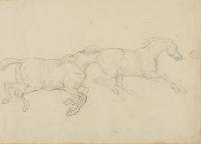 Két ló jobbra galoppozik alkotó: Jean Louis André Théodore Géricault