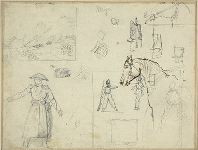 Különböző tanulmányok alkotó: Jean Louis André Théodore Géricault