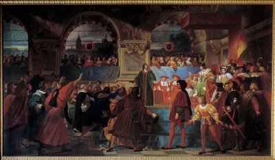XII. Lajos király 1506. május 14-én Tours állam generálisa népatyává nyilvánította. Ezt a címet azért kapta, mert csökkentette a közemberek által fizetett adót. Jean Louis Bezard (1799-1861) festménye alkotó: Jean Louis Bezard