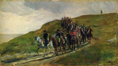Egy hadsereg előretolt gárdája (olaj a panelen) alkotó: Jean Louis Ernest Meissonnier