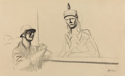 Französischer Soldat spricht Germania an, ca. 1914-1919 von Jean Louis Forain