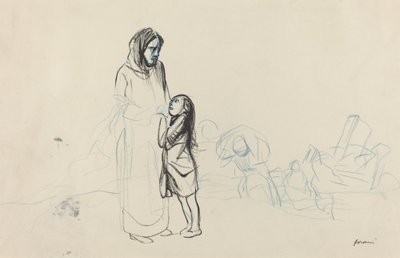 Flüchtlinge, um 1914-1919 von Jean Louis Forain