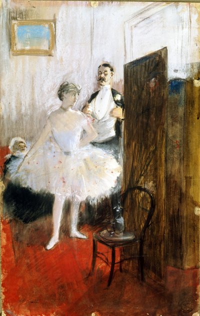 Az öltöző, 1890 körül (pasztell és gouache, papíron) alkotó: Jean Louis Forain