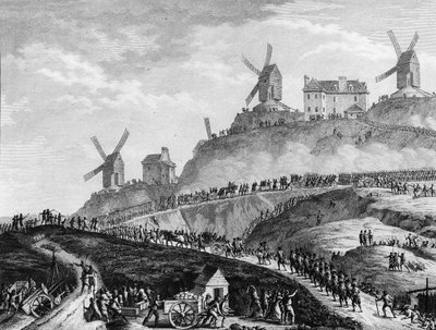 Francia forradalom: A Canons de Paris július 15-én a Montmartre-ba nyit alkotó: Jean Louis II (after) Prieur
