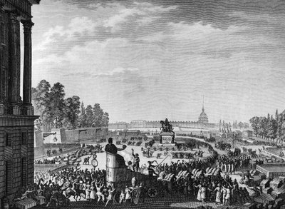Francia forradalom: A szabadság első ünnepe a Chateauvieux-i svájciak (Chateaux Vieux vagy Chateaux-Vieux) alkalmából április 15-én alkotó: Jean Louis II (after) Prieur