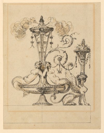 Tervezés dekoratív arabeszkhoz alkotó: Jean Louis Prieur the Younger