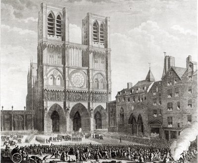 Thomas de Mahy (1744-90) Favras márki a Notre-Dame előtt tisztes jóvátételt kér, metszette Pierre Gabriel Berthault (1737-1831) 1790 alkotó: Jean Louis the Younger Prieur