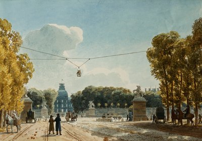 Kilátás a Tuileriákra a Champs-Elysees felől, alkotó: Jean Lubin Vauzelle