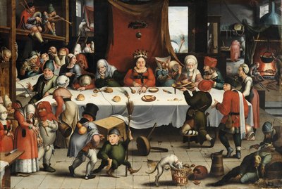 Burleszk lakoma, 1550 körül (olaj, panel) alkotó: Jean Mandyn