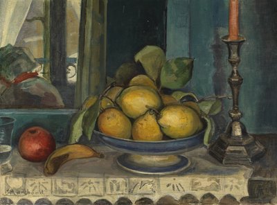 Csendélet gyümölccsel és gyertyatartóval, 1920 körül (olaj, vászon) alkotó: Jean Marchand