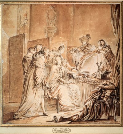 A díszes bál előtt, 1762. alkotó: Jean Michel the Younger Moreau