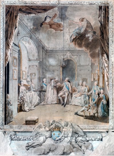Louise asszony búcsúzik fiától, 1772 alkotó: Jean Michel the Younger Moreau