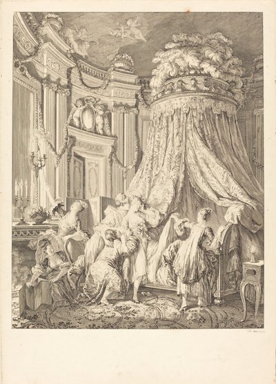 A menyasszony ágya alkotó: Jean Michel Moreau after Pierre Antoine Baudouin