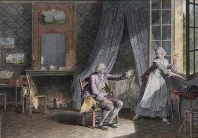 Jean Jacques Rousseau utolsó szavai (1712-1778), genfi ​​angolul beszélő író. Metszet a 18. század végéről, Moreau le Jeune Les Dernieres Paroles nyomán Jean-Jacques Rousseau Moreau nyomán, Jean-Michel alkotó: Jean Michel the Younger Moreau