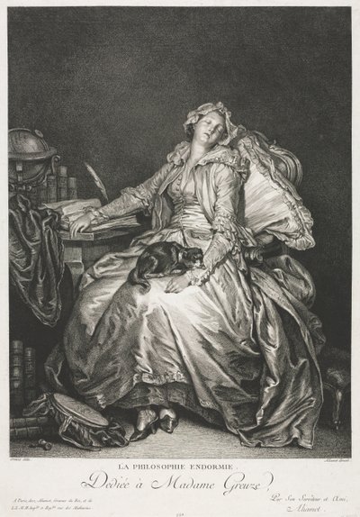 Madame Greuze alszik, 1776. alkotó: Jean Michel the Younger Moreau