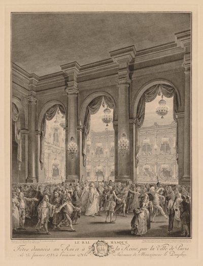 Álarcosbál a Hôtel de Ville-ben, 1782. január 23-án alkotó: Jean Michel the Younger Moreau