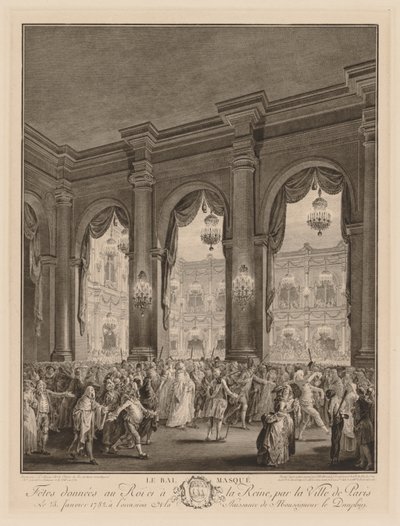 Álarcosbál, 1782. alkotó: Jean Michel the Younger Moreau