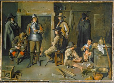 Katonák pihenés közben egy fogadóban - Soldats au repos dans une auberge ... alkotó: Jean Michelin
