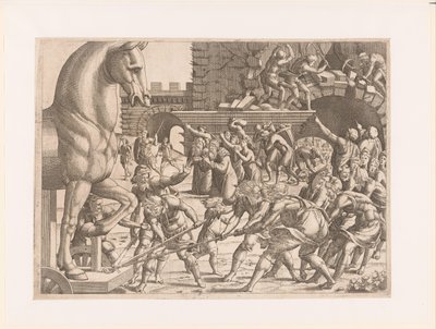 Behozzuk a trójai falót A trójai háború története (sorozat címe) alkotó: Jean Mignon (attributed to)