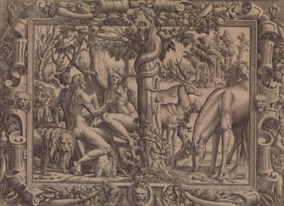 Éva megkísértése, 1535-55. alkotó: Jean Mignon