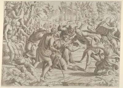Az áruló bűn, amelyet a pásztorok vittek be a Traianus-táborba, 1535-55. alkotó: Jean Mignon