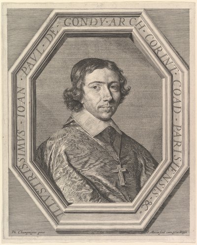 Jean-Francois-Paul de Gondy, Párizs érseke koadjutora, Retz leendő bíborosa. alkotó: Jean Morin