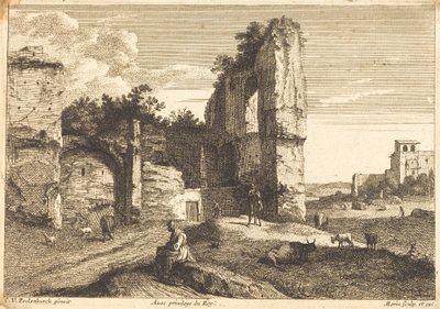 Öregasszony ül alkotó: Jean Morin after Cornelis van Poelenburch